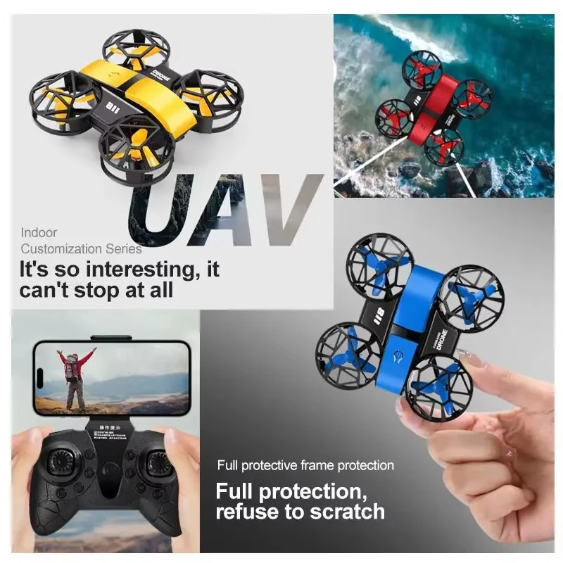 Drone Camera Mount - D12 Mini-Drohne mit 4K Professioneller HD-Weitwinkelkamera,